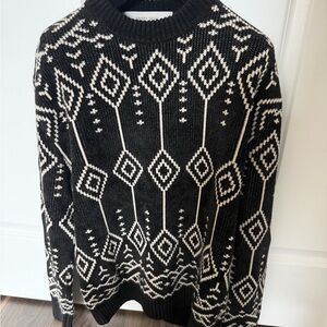 Golden Goose Black & Cream Geometric Crewneck Sweater